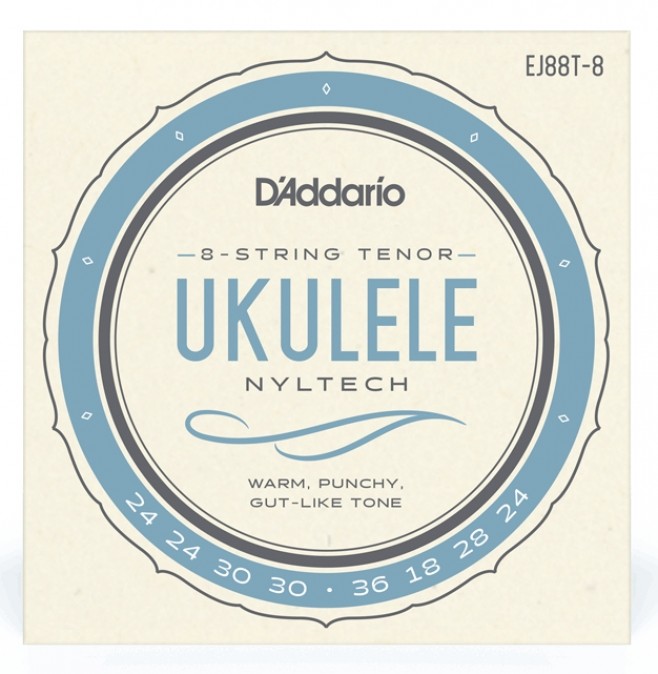 D'Addario EJ88T-8 Tenor 8-String Ukulele Set