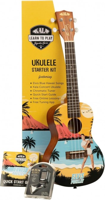 Kala LTP-C-EBH Learn To Play - Elvis Blue Hawaii Concert Ukulele Starter Pack