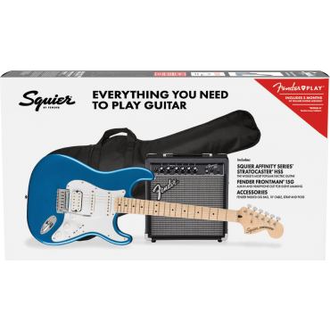Squier Affinity Stratocaster HSS 15G Package (Lake Placid Blue)